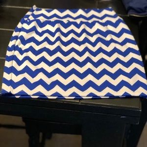 Blue and White skirt.